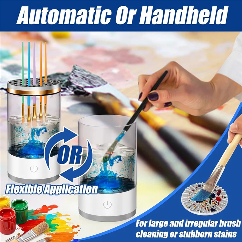 Electric Paint Brush Cleaner Machine Watercolor & Oil Paints Essential Tool For Artists & Hobbyists