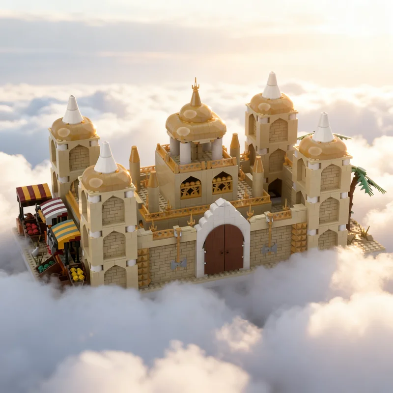 

3132pcs MOC Desert Palace For A Modular Village Streetscape Model Building Blocks Creative Display Gift Collectible Decor Kids