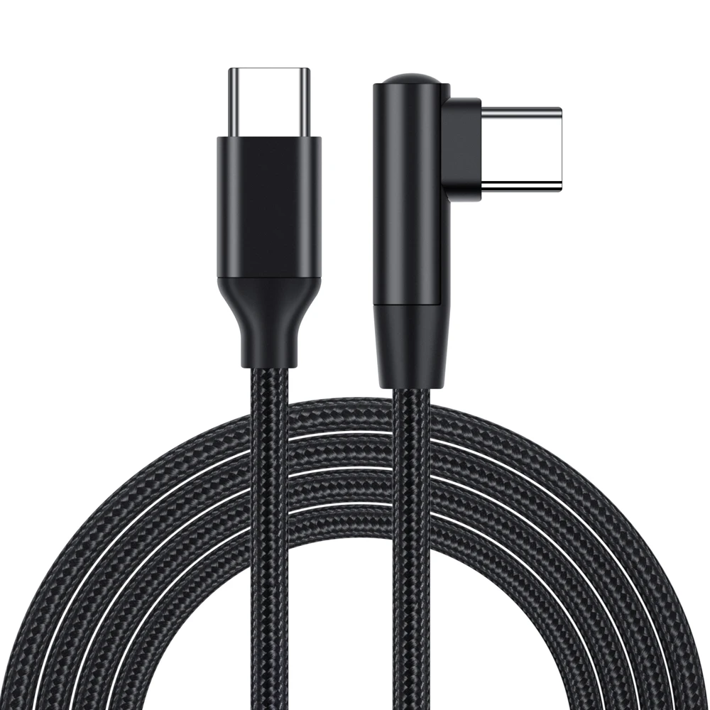 0.25m/0.5m/1m/2m 3A Quick Charger 90 Degrees USB Type C to USB C Cord PD Cable For iPhone 16 Samsung Huawei Xiaomi Redmi Macbook