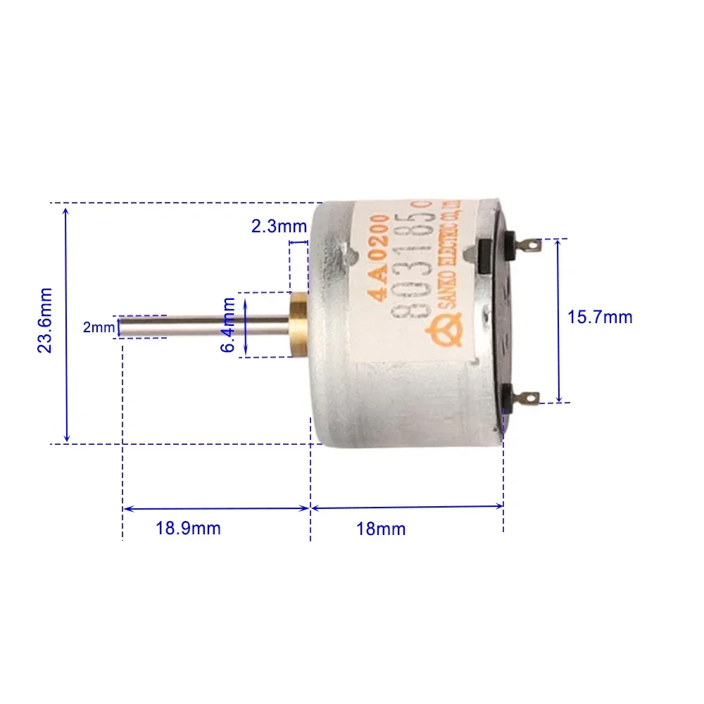 Sankyo Precious Metal Brush 310 Motor DC 5V-6V 6000RPM Long Shaft Mini 24mm for Car CD Toy Boat Models Optical Instrument 4A0200