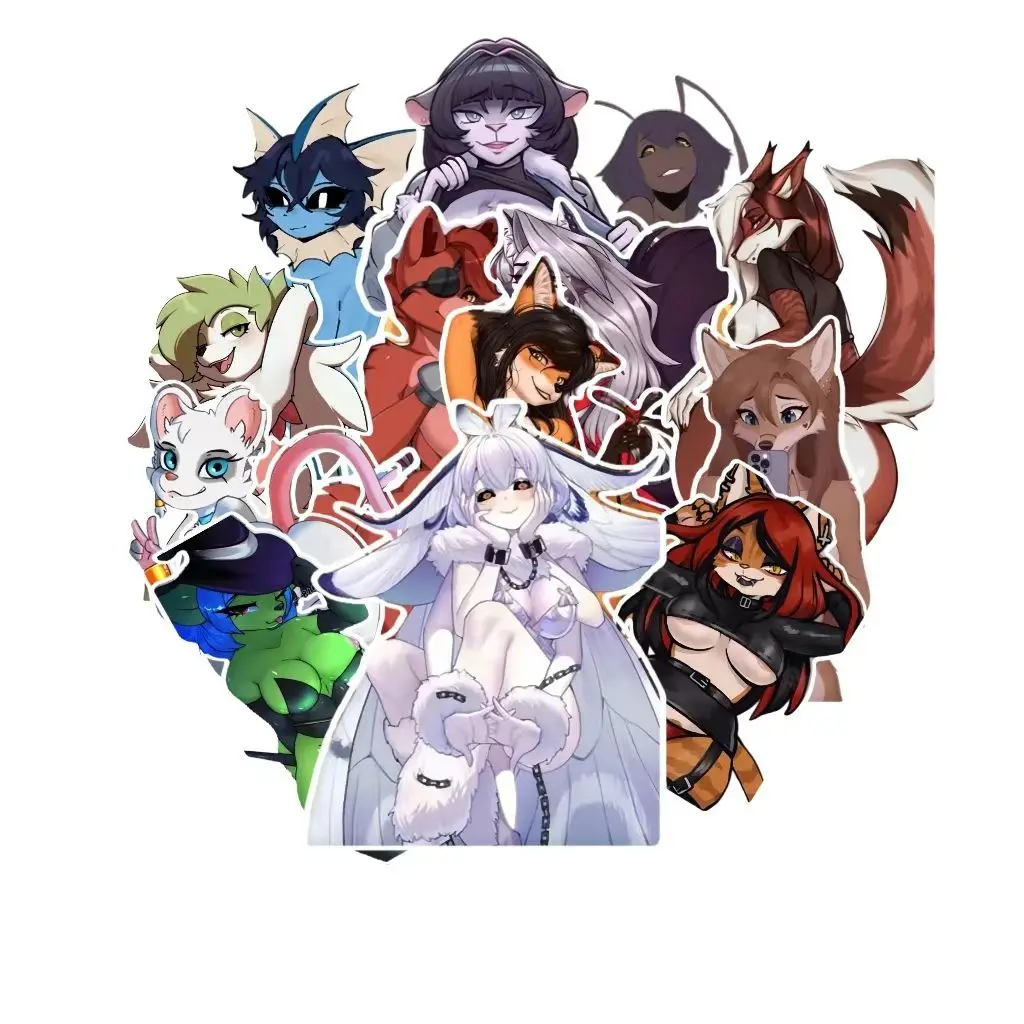 60 Stück Flauschige Aufkleber Set für Erwachsene Anime Hentai Lot Graffiti DIY Laptop Handy Auto Fahrrad Skateboard Gitarre Wasserbecher Vinyl-Aufkleber – Detail 2