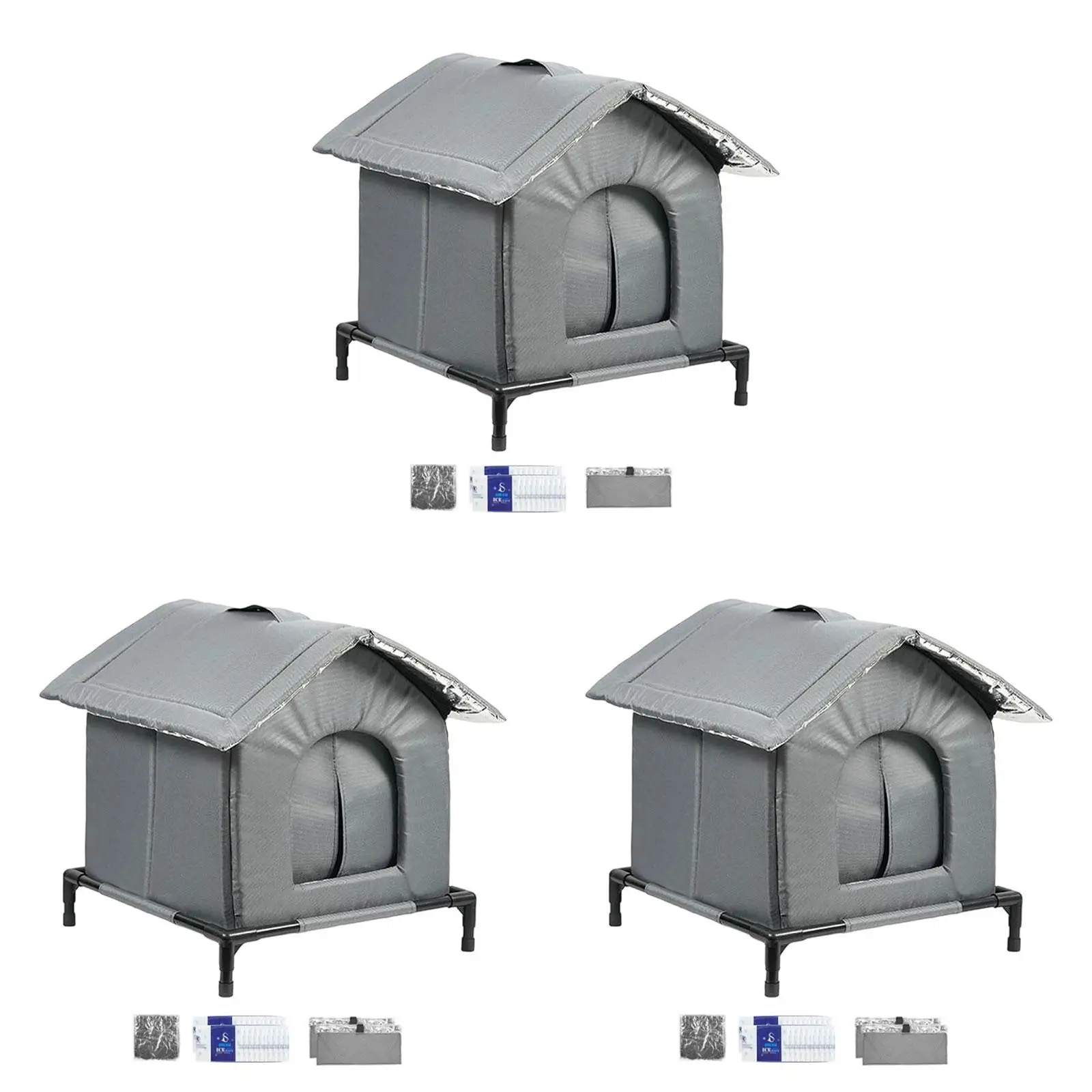 

Elevated Cat Cooling House Cave Bed Weatherproof Multifunctional Kitten Shelter