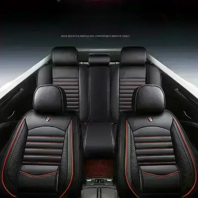 لغطاء مقعد السيارة أكورا مقاوم للماء ومقاوم للاهتراء من جلد البولي يوريثان بغطاء كامل لغطاء حماية وسادة بخمسة مقاعد