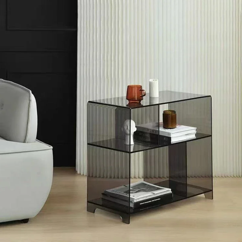Acrylic Internet celebrity bookshelf small storage multi-layer shelf floor display living room side sofa side cabinet