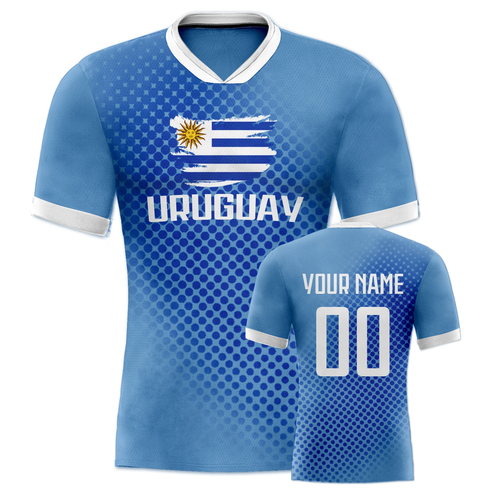 

Custom Uruguay Soccer Jersey for Men Women Breathable Football Team Uniform Personalized Name Number Youth Soccer Fans Gift