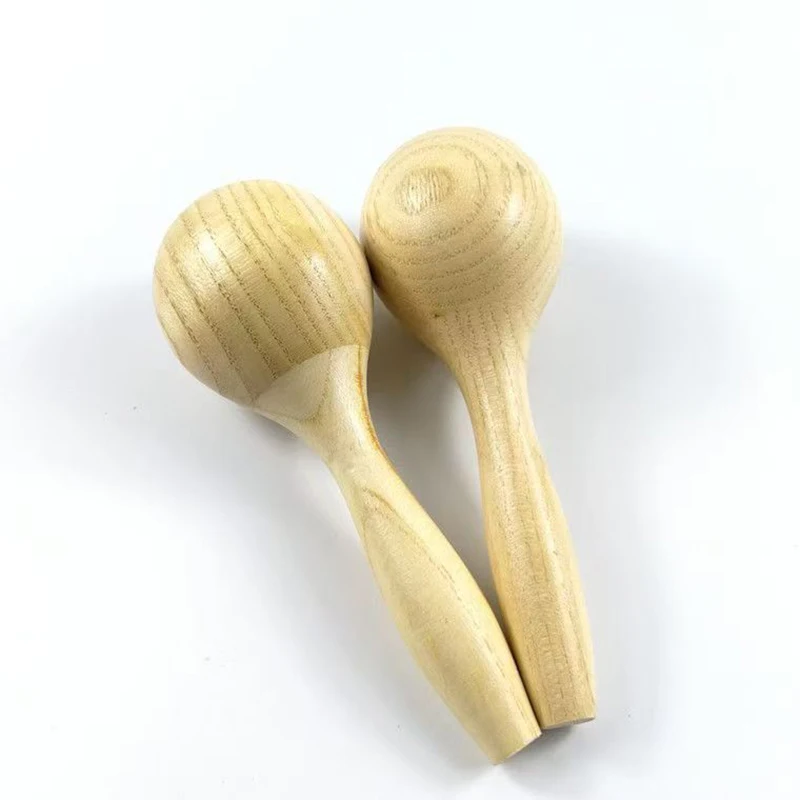 木製マラカスハンドパーカッションガラガラシェーカー楽器子供のための教育玩具誕生日カーニバルパーティーの記念品ギフト