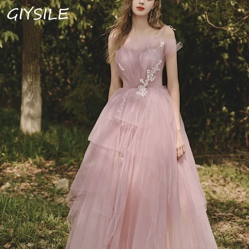 

Pink French Wedding Dress Light Bride New Long Dresses Birthday Party Elegant Sweet Pink Wedding Dress Vestidos De Novia