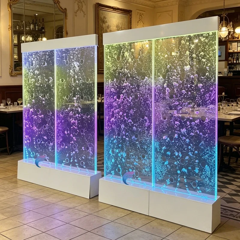custom.Modern Acrylic LED Bubble Wall Panel Freestanding Room Divider Abstract Translucent Design Color Changing Light Fea