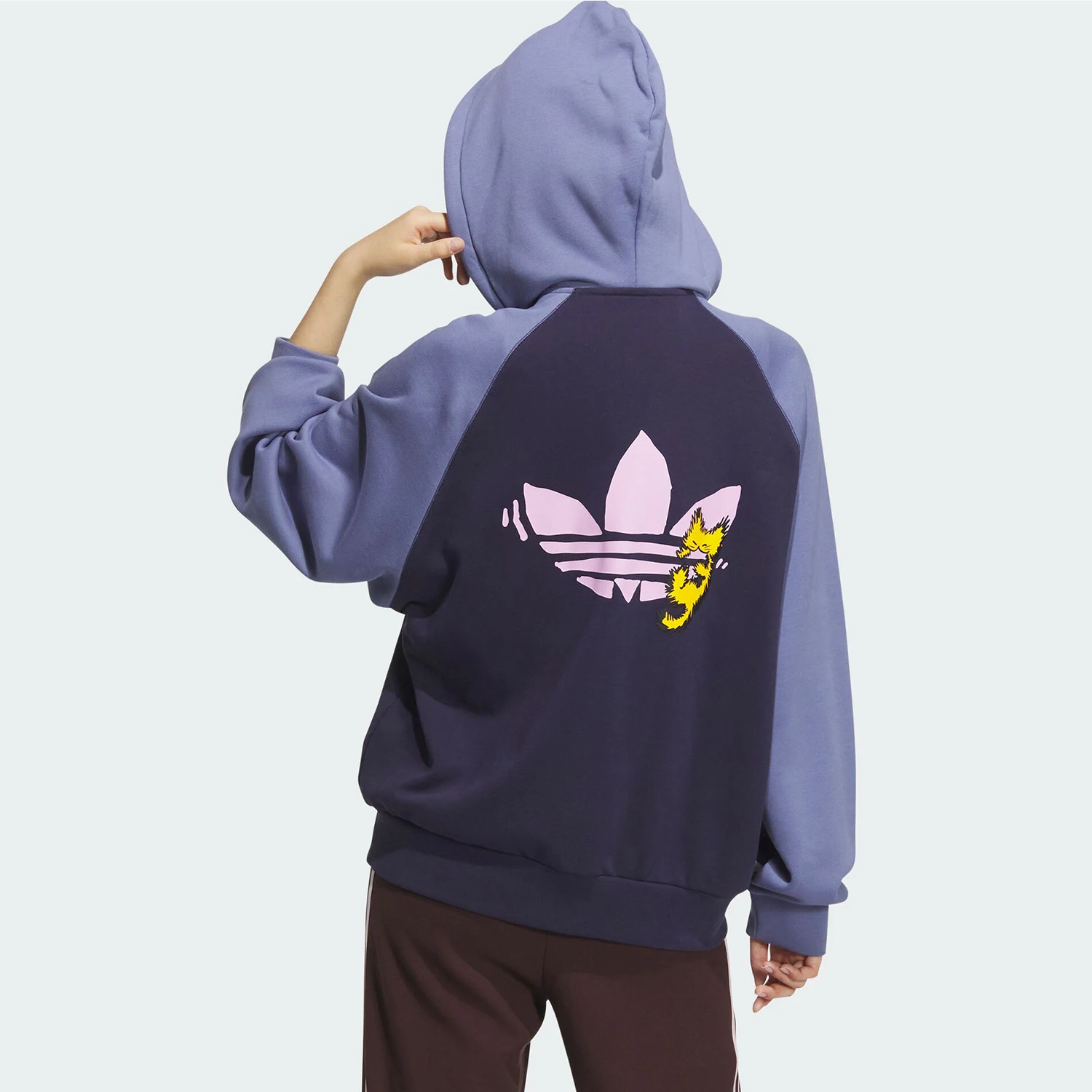 Adidas Official Genuine Product Three Stripes Women's Street Style Patchwork Hooded Jacket JL7525