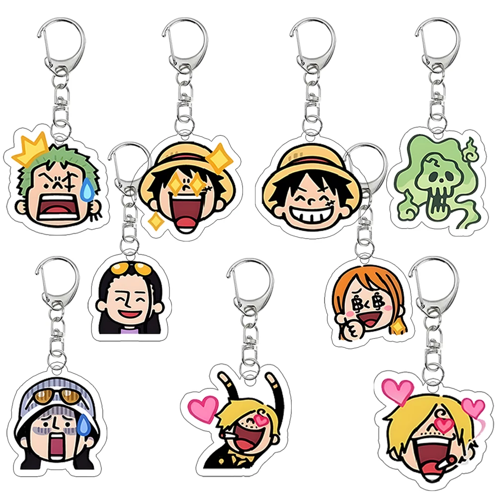 

Roronoa Zoro Acrylic Keychain Kawaii Q Version Luffy Smoke Robin Sanji Cartoon Keyring Bag Decor Student Acg Pendant Gift