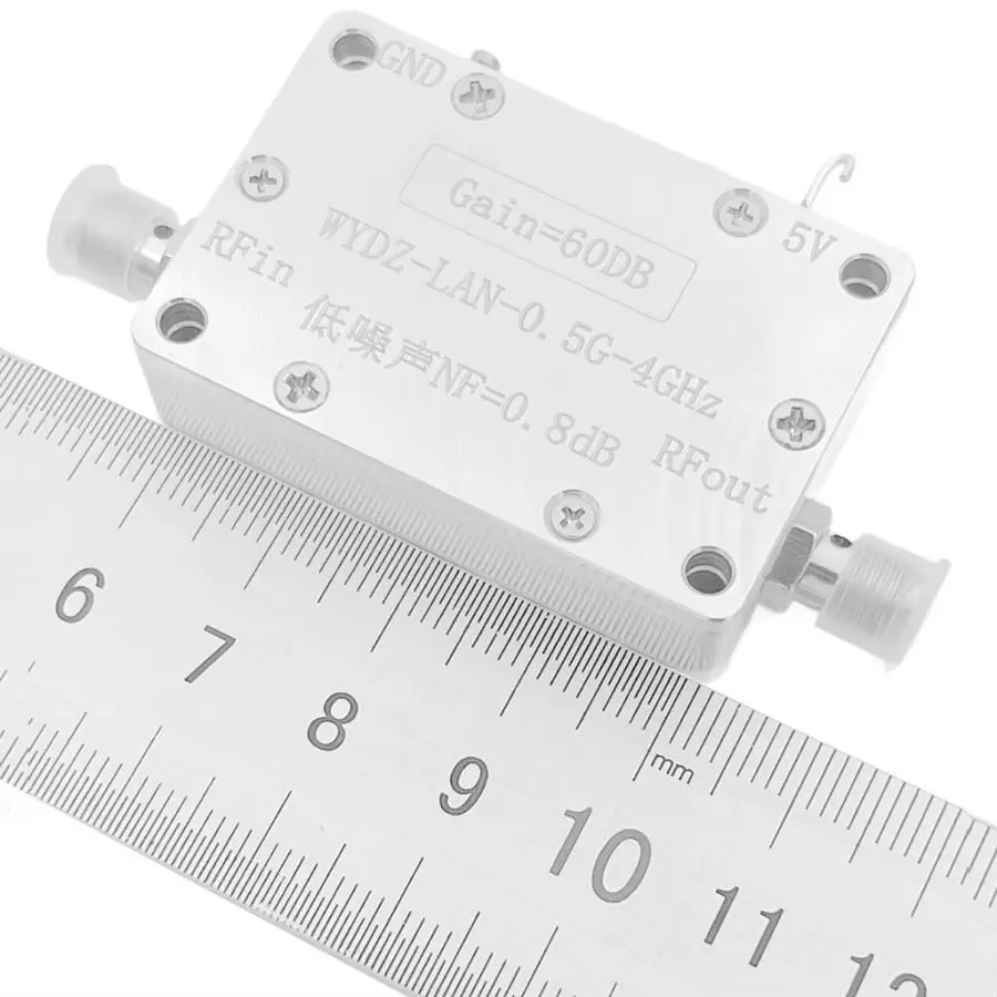 LNA-amplificador de bajo ruido para Radio Ham, sistema receptor de señal WIFI, con GPS Beidou GLNSS, HF, VHF, UHF, FM, SDR, 0,5-4GHz de ganancia de 60dB