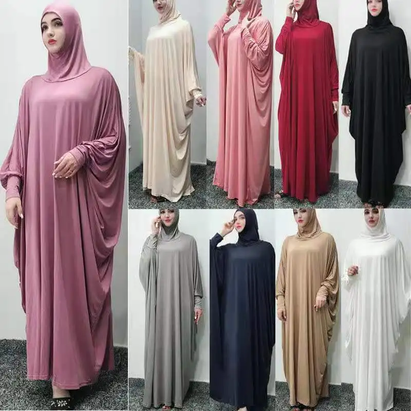 One Piece Ramadan Muslim Prayer Hijab Garment Women Fashion Hooded Abaya Full Cover Long Sleeve Dress Islam Dubai Modest Robe