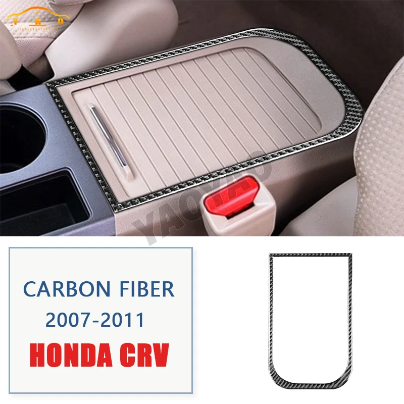 

Carbon Fiber For Honda CRV 2007 2008 2009 2010 2011 Car Center Armrest Box Outer Frame Cover Trim Sticker