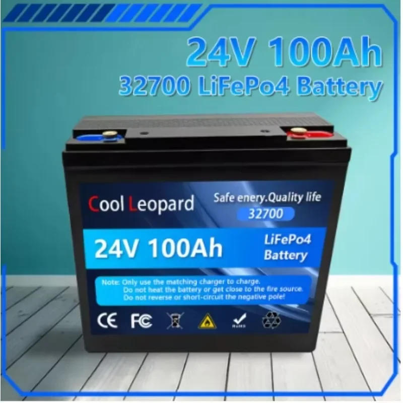 LiFePO4 24V 100AH 32700 Battery Built-in ，100A BMS RV Rechargeable Lithium Iron Phosphate Solar Marine Overland Off-Grid Battery