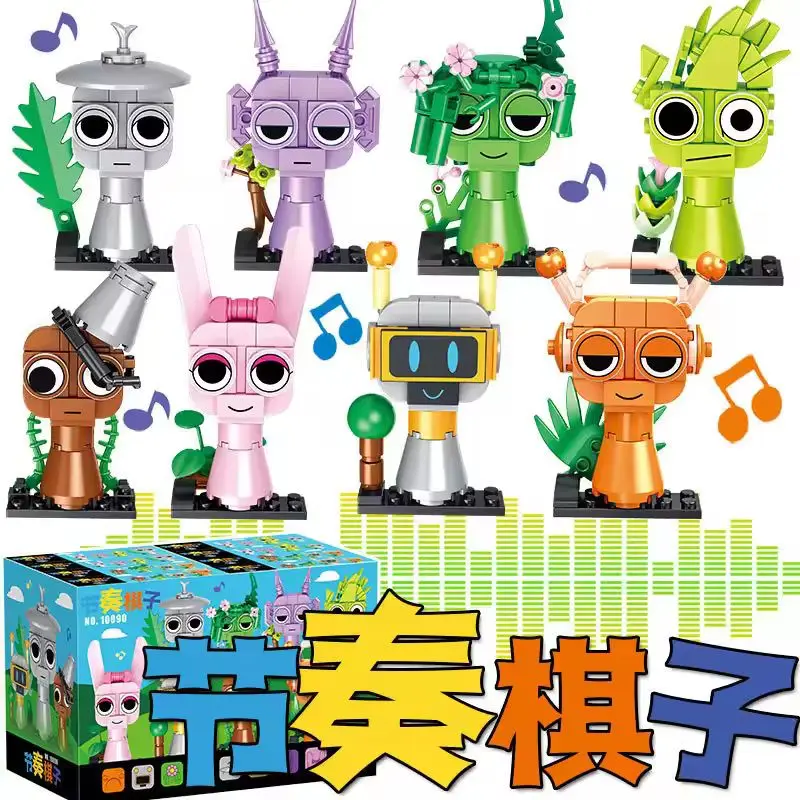

8 Pcs Styles Sprunki Figure Assemble Building Block Model Desktop Decor Building Bricks Kid Puzzle Toy Collectible Birthday Gift