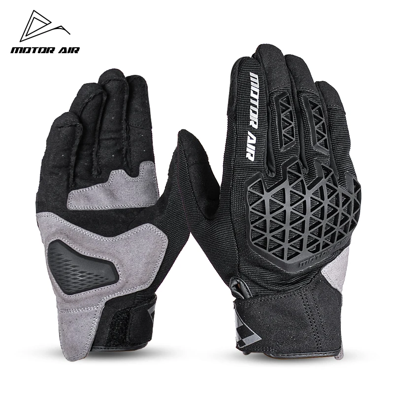 新しいオートバイ手袋乗馬ギア夏通気性グリッド革関節保護装置ノンスリップ耐摩耗性タッチスクリーン