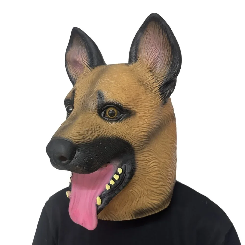 Dog Head Mask Halloween Party Dog Costume Masks German Shepherd Mask Super Bowl Underdog Costume Latex Animal Head Mask Cover