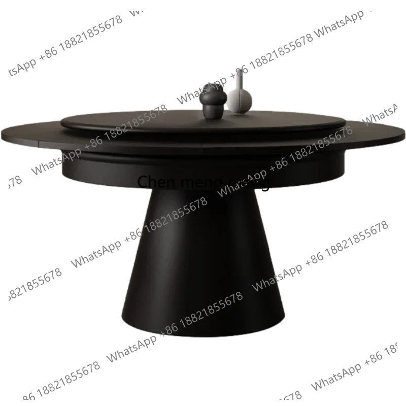 

Deformation dining table retro style small apartment solid wood dining table rotating and retractable household round table