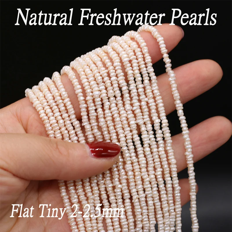 2-2.5mm Natural Freshwater Zhuji Culture Pearl Beads Loose Irregular Flat Bead for Jewelry Making Diy Necklace Accessories