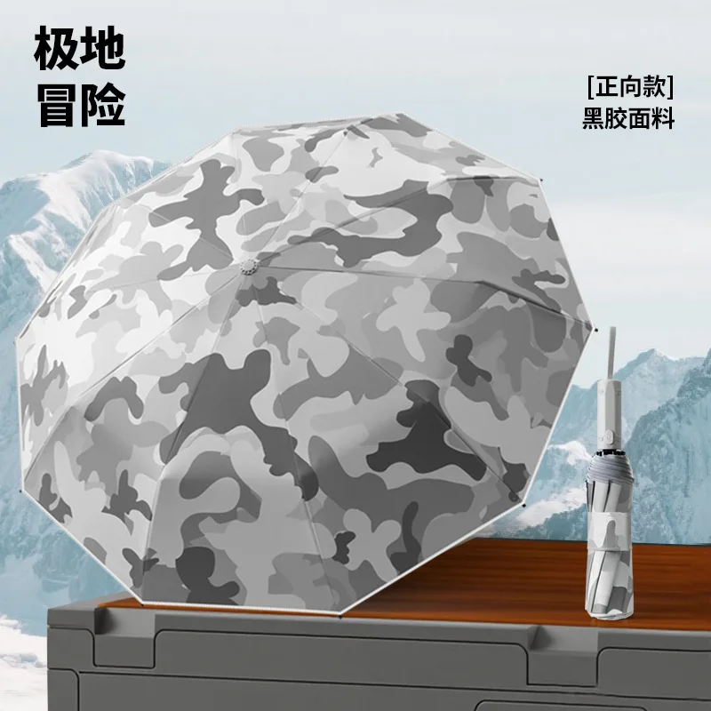 جديد التمويه الرقمية التلقائي مظلة قابلة للطي ، يندبروف قوية 10 العظام 280T تأثير القماش الشمس والمطر المظلات الرجال النساء