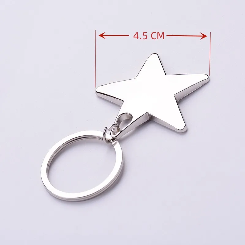 New Metal Star Keychain New Pentagram Keychain Charm Car Keyring Party Gift Jewelry