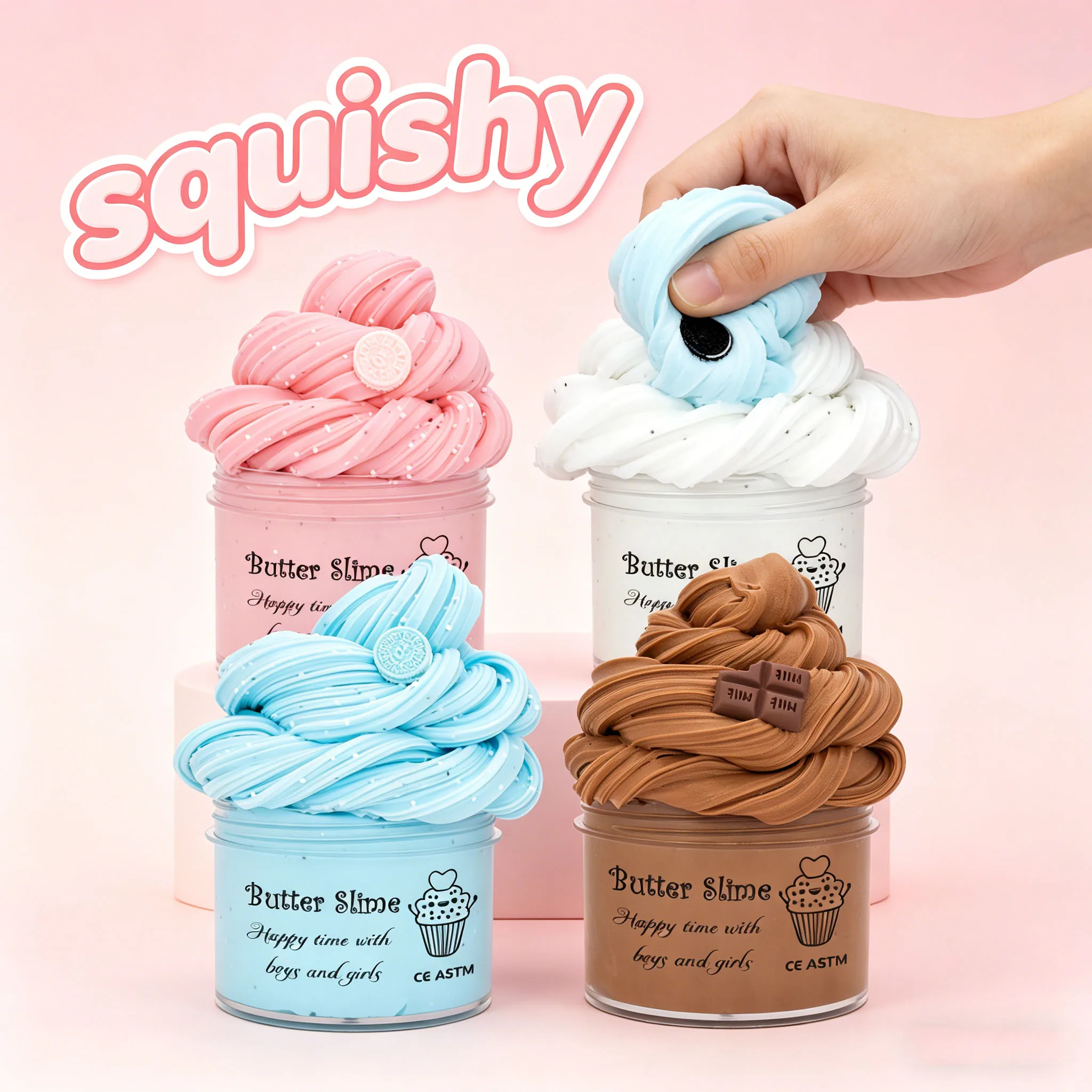 Kit de Slime con Aroma a Chocolate y Mantequilla de 70 ml - Plastilina Suave y Esponjosa para Manualidades, Regalos de Fiesta, Cumpleaños y Juguetes