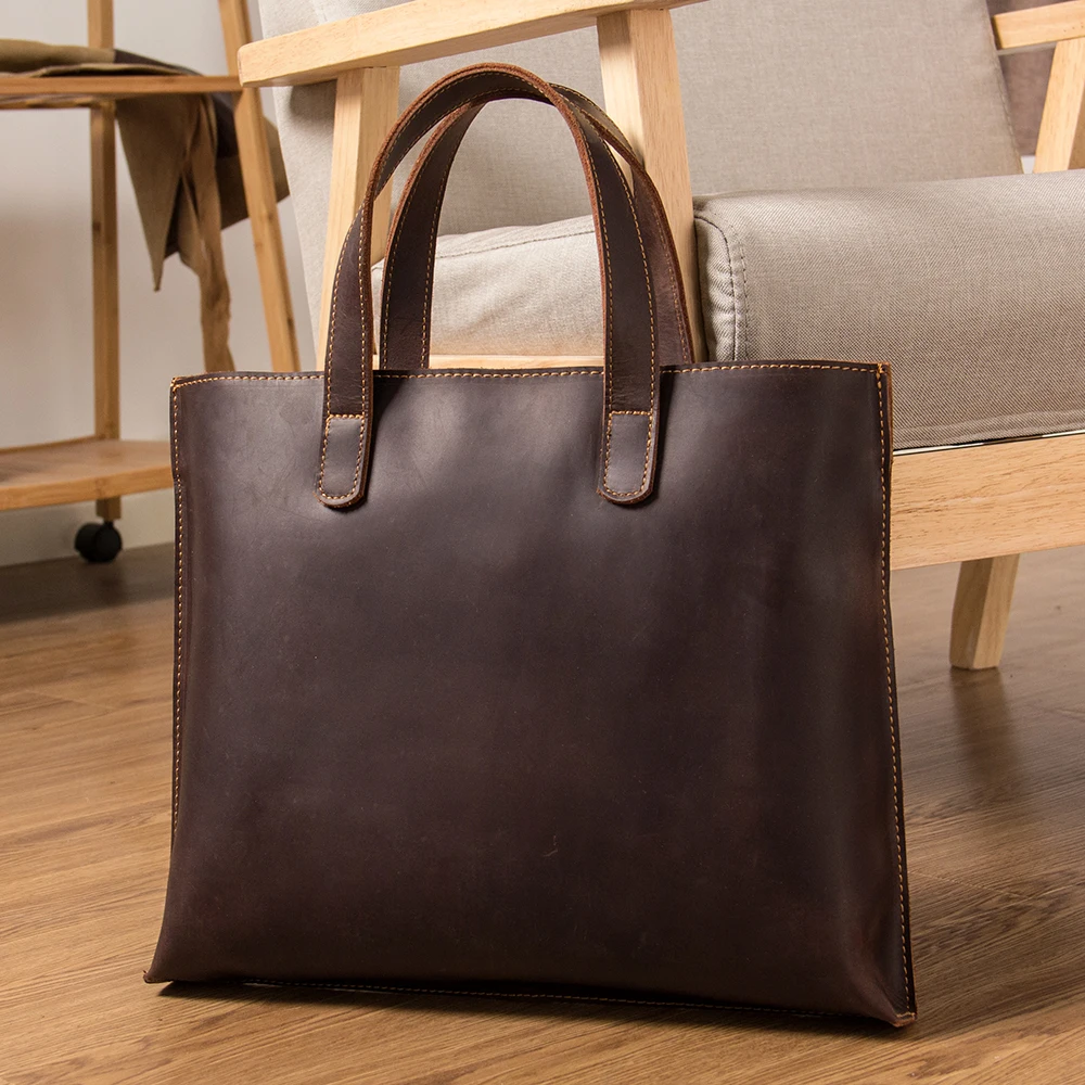 

Men Women Leather Shoulder Bag Crazy Horse Leather Crossbody Backpack Leather Messenger Bag A4 School Bag Male Handbag A4