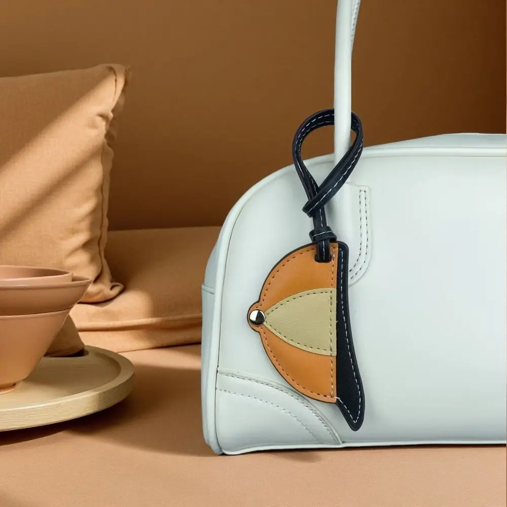 قبعة بيسبول من جلد البولي يوريثان مخيطة يدويًا - إكسسوار قلادة حقيبة صغيرة على شكل كتلة ملونة #2