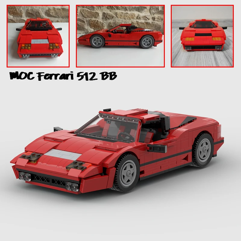 

NEW Creative Ideas 1979 F Racer Series 512BB Sports Cars 512 BB Classic Racing MOC Building Blocks F40 DIY Bricks Toys Gifts