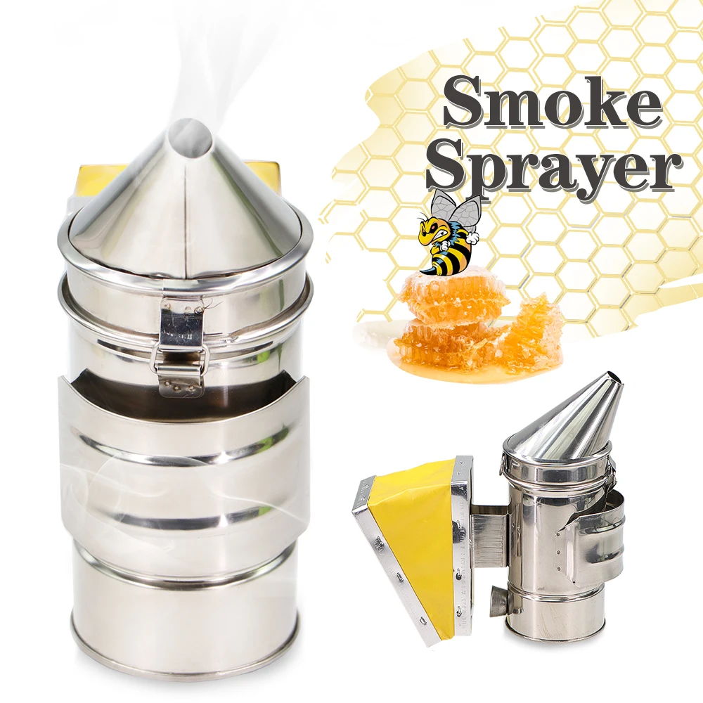 

Beekeeper Stainless Steel Manual Beekeeping Smoker Transmitter Apiculture Smoke Sprayer Equipment Hive Box