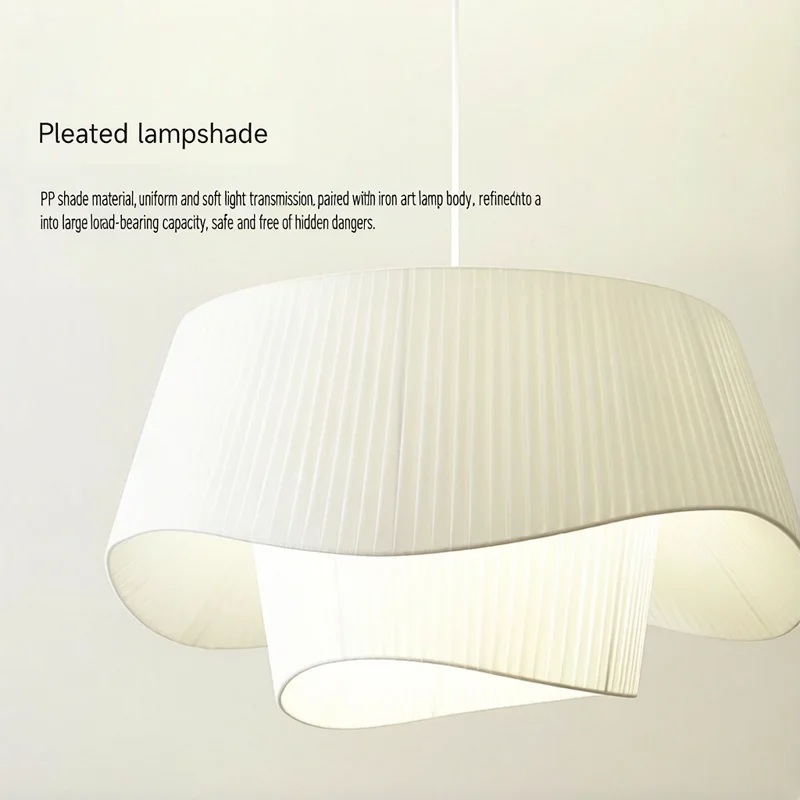 Lomin French Fabric Chandelier Pleated Fabric Strip Design Ceiling Chandelier Living Room Bedroom Dining Room Home Decoration