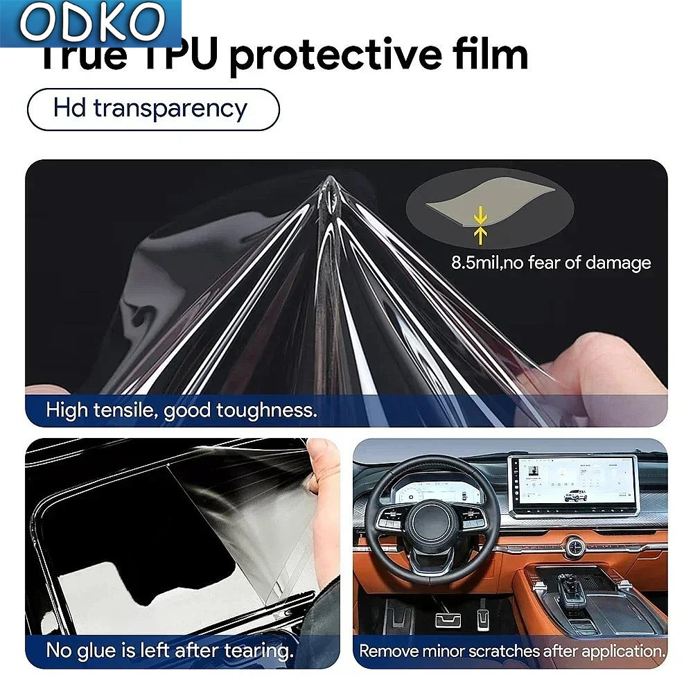 Car Interior Center Console Transparent TPU Protective Film For Tank 700 2024 2025 Great Wall WEY Anti-scratch Repair Film Refit