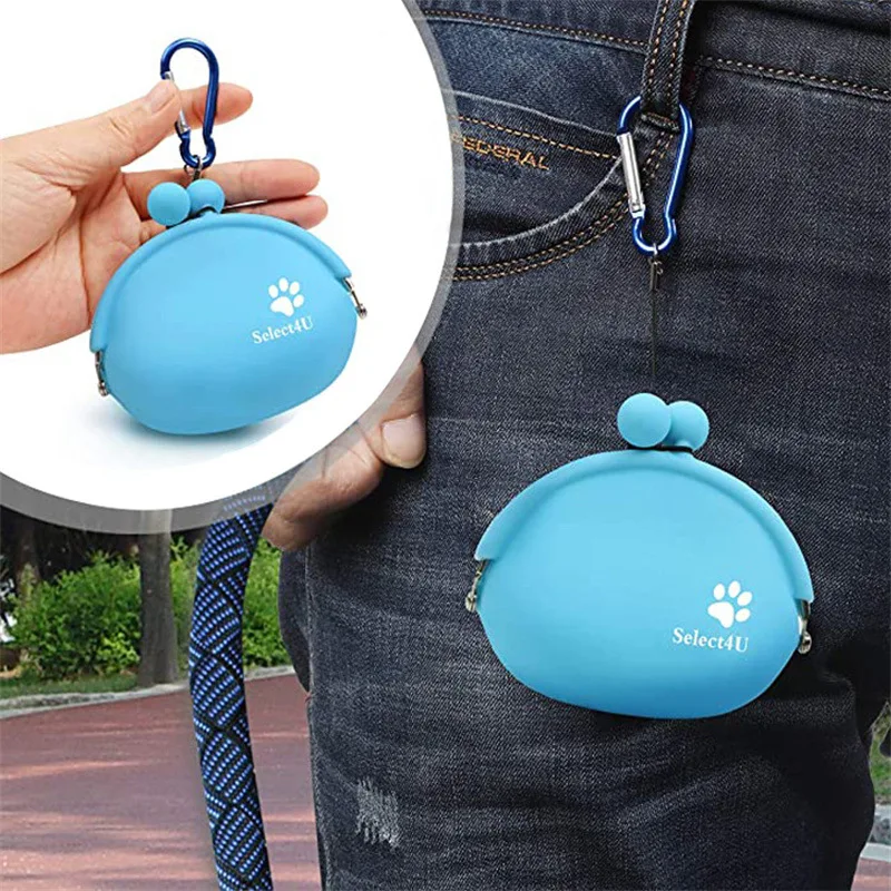 Tren de silicona para perros y mascotas, bolsa con bolsillos para aperitivos y comida, para caminar, entrenamiento de perros, almacenamiento de