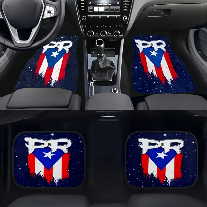 Puerto Rican Pride Car Floor Mats 4pcs Set Perfect Gift for Men and Women Vehicle Interior Protection Stylish Interior Protect
