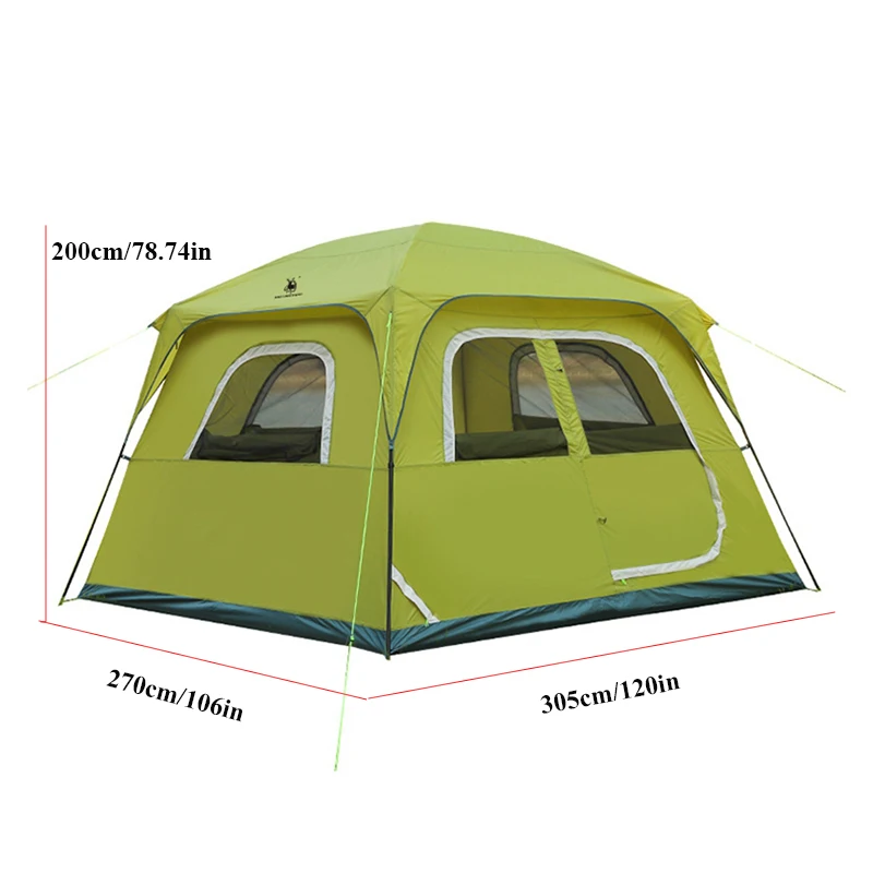 HUI LINGYANG 4-6Persons Outdoor Camping Family Tent One Room Large Space Rainproof Courtyard Breathable and Mosquito Resistant