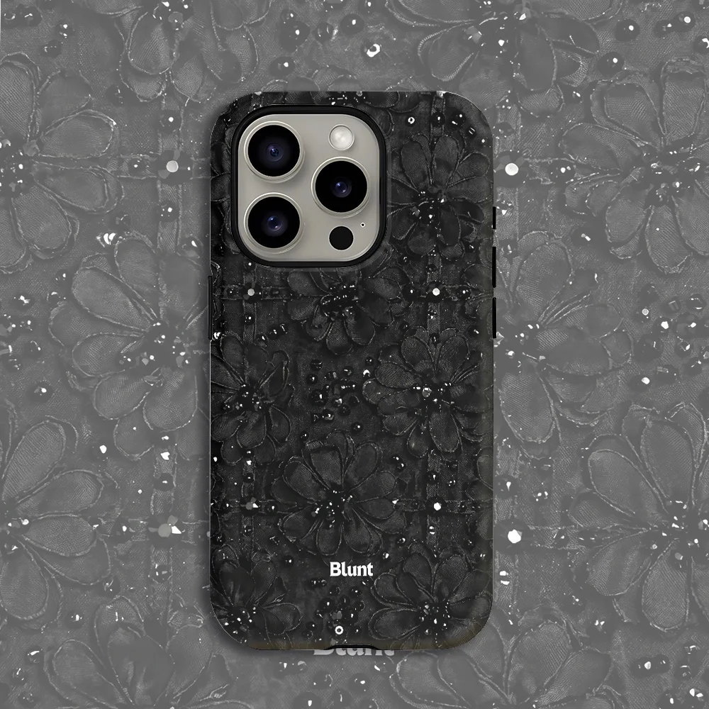 Black Floral Beadwork Phone Case for Samsung Galaxy S20 S23 S24 S25 S26 FE Plus Ultra Edge 4G 5G Luxury Double-layer Back Cover