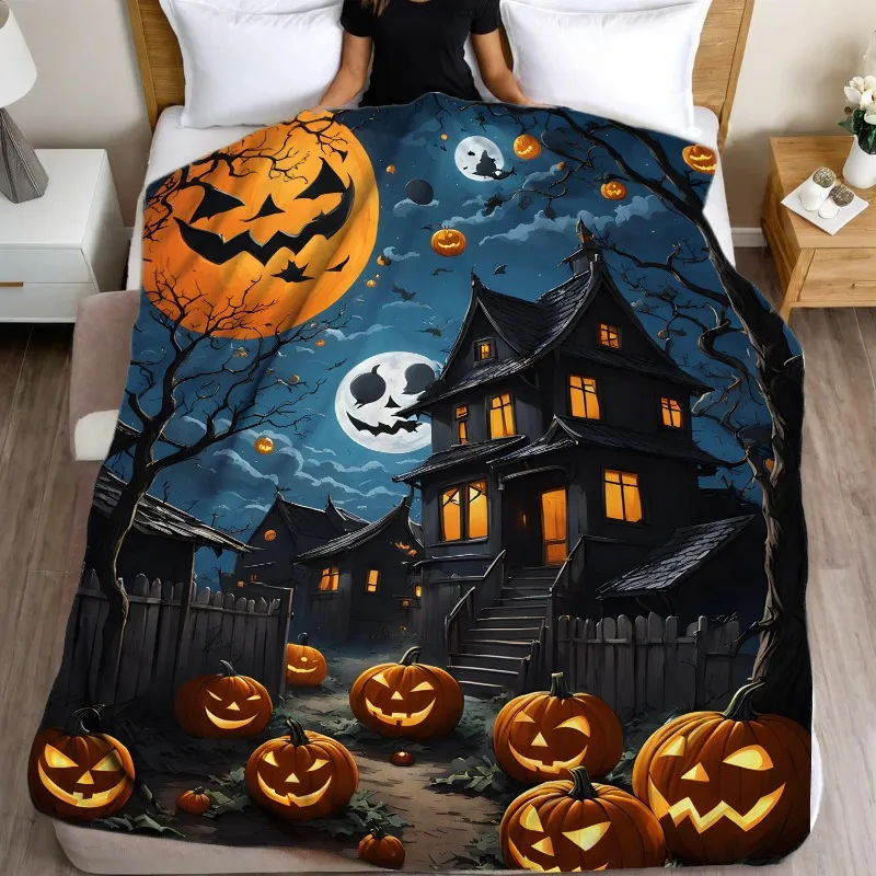 

Spooky Haunted House Blanket: Embrace the Eerie Design Ultra-Soft Fabric and Cozy Vibes for Your Halloween Home Decor 150X200CM