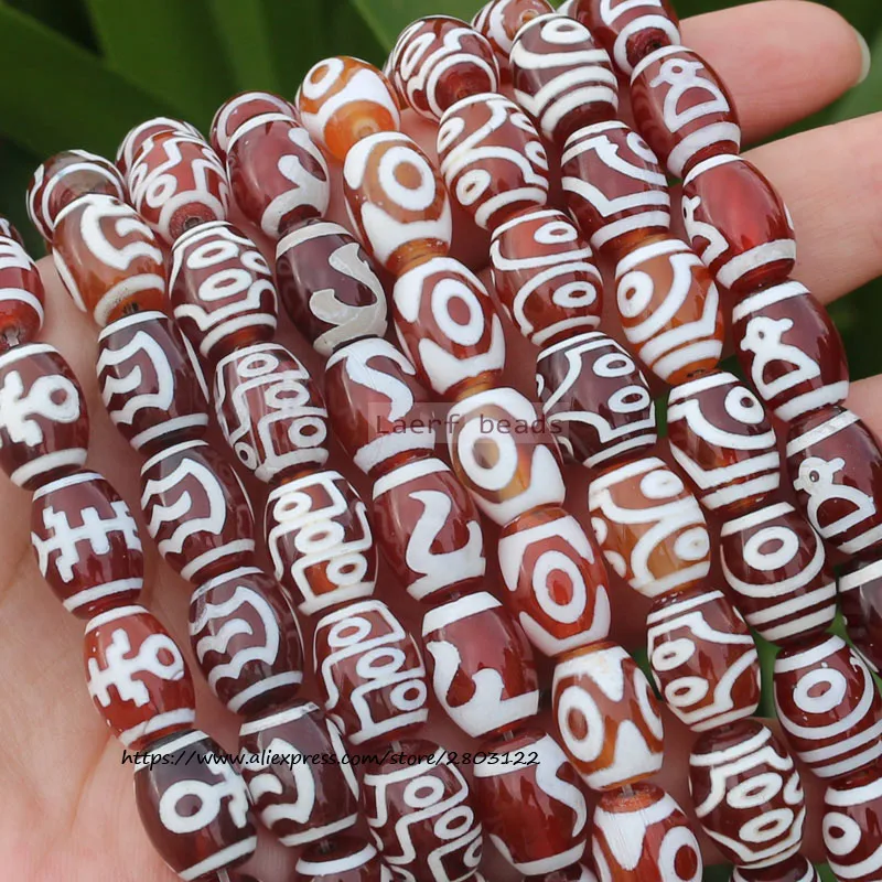 8pcs ,Many patterns ,10x14mm Natural Red  Agate Ancient Tibet Dzi beads, For DIY Jewelry Making !