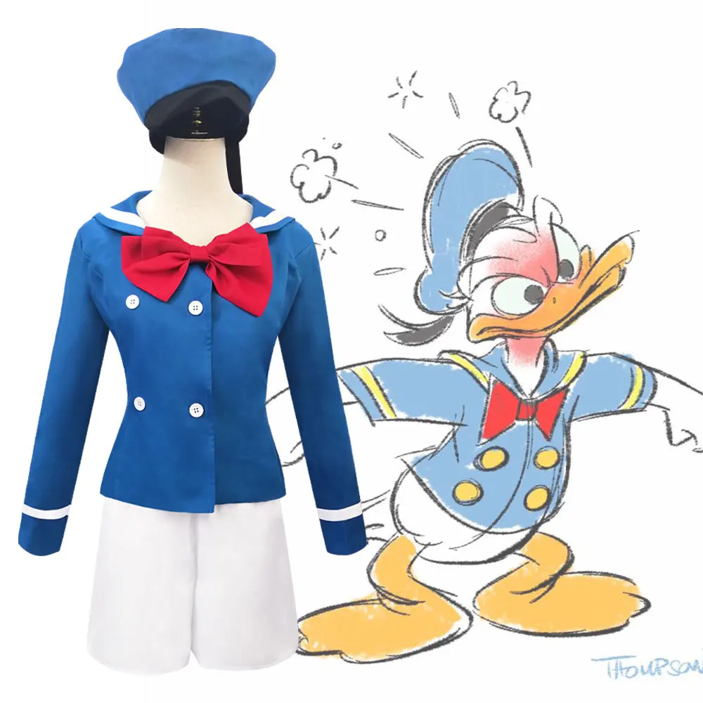 

Duck Donald Christmas Halloween Party Costume COSPLAY Anime Costume In Stock Cartoon Character Outfit
