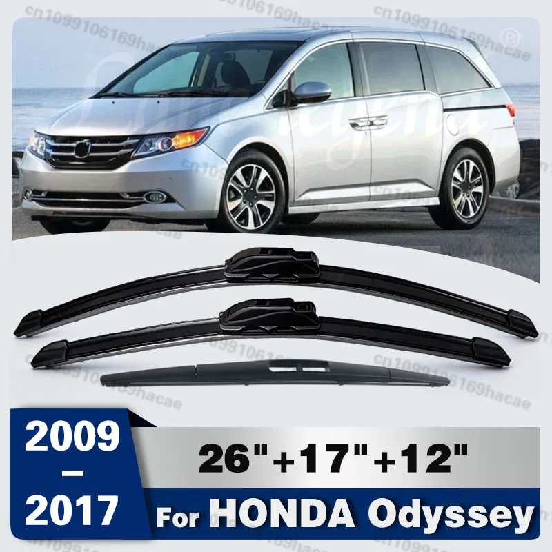 

Комплект из 3 дворников для HONDA Odyssey 2009-2017, передние и задние, всесезонные, прочные автомобильные аксессуары, 26"+17"+12"