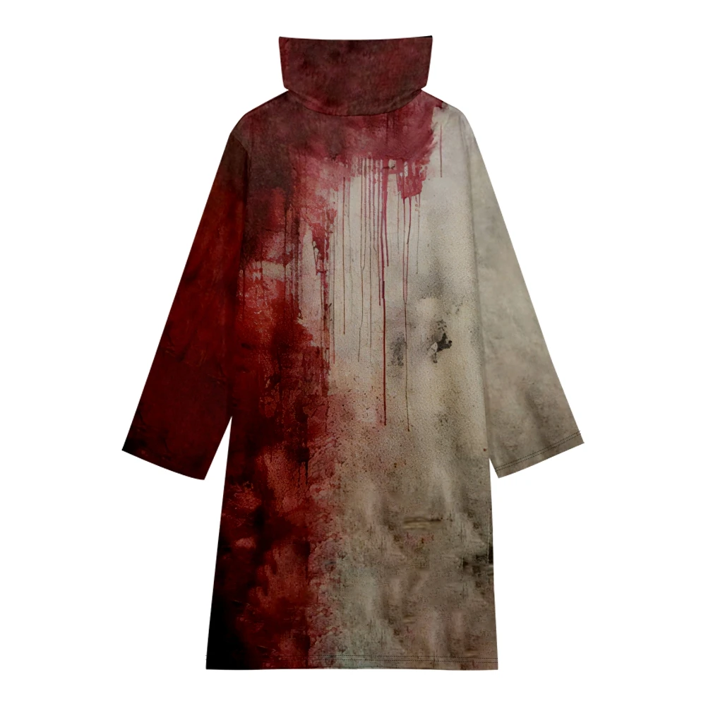 i am fine bloody robe problem solved halloween robe  cosplay Costume  men/women trendy zipper high-necked robes