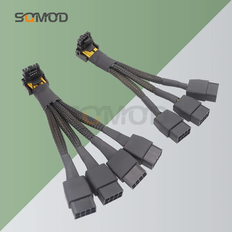 

GPU RTX4090 RTX4080 series 16AWG 4x8pin 3x8pin PCI-e to 16Pin (12+4) PCI-e 5.0 12VHPWR Connector 90-Degree Elbow egp new product