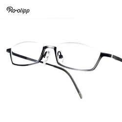 Reading Glasses for Men Square Alloy Prescription Glasses Half Frame Legs Can Expand Wire Drawing Process Black