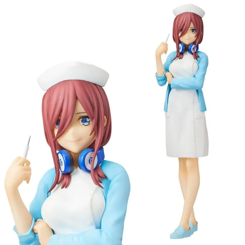 Figura de Anime The Quintessential Quintuplets de 19CM, traje de enfermera, vestido de Nakano Miku, modelo de figura, modelo de Cosplay, figura de muñeca de juguete