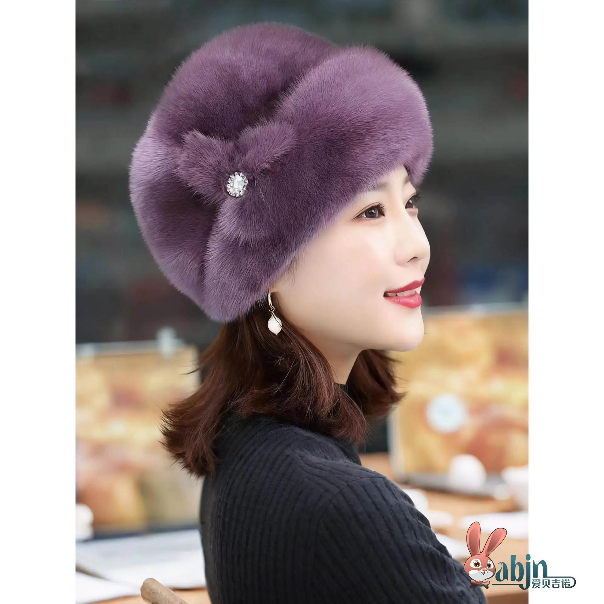 

Теплая женская шапка из меха норки для осени и зимы, модная, очень теплая, с широким козырьком, повседневная, для бабушек