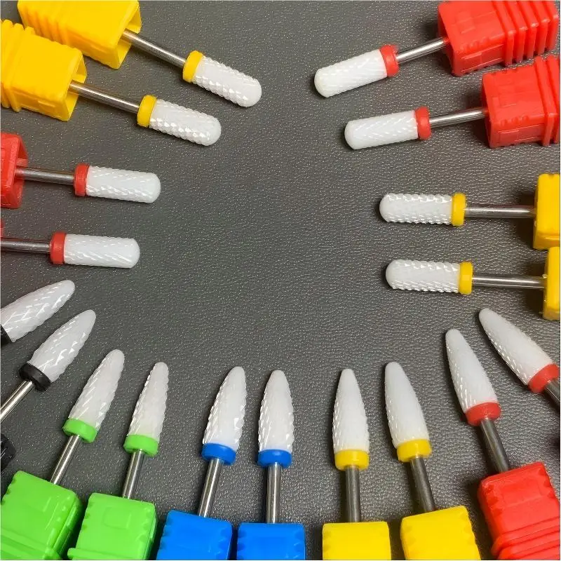 1/2/5 PCS Ceramics Nail Drill Bits Nail Gel Polish Tools For Manicure  Machine Cutter Remove Gel Acrylic Accessories