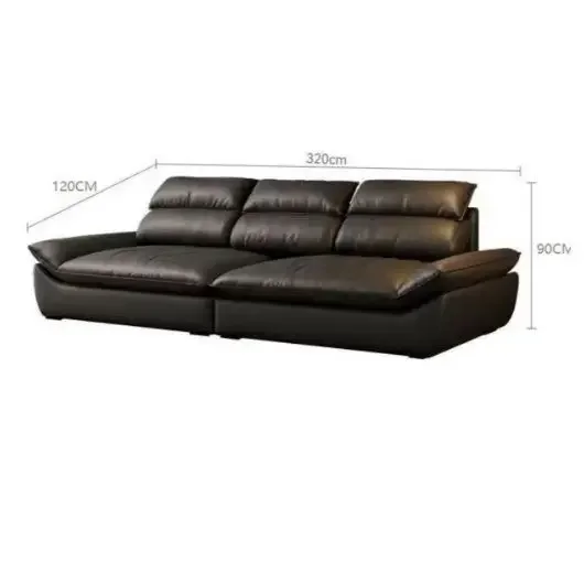 

Italian style, light luxury, straight row modern extremely leather lazy, the whole set of leave in sofa living room