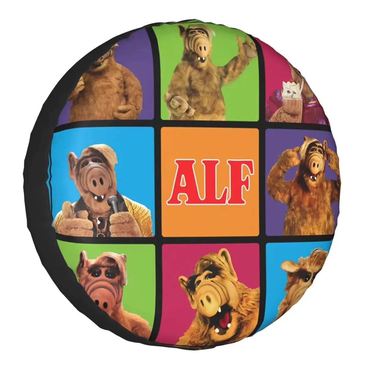 Alf Squares Si Fi-Furry Alien Fun Spare Wheel Tire Cover Case for Jeep Pajero Gordon Shumway Vehicle Accessories 14