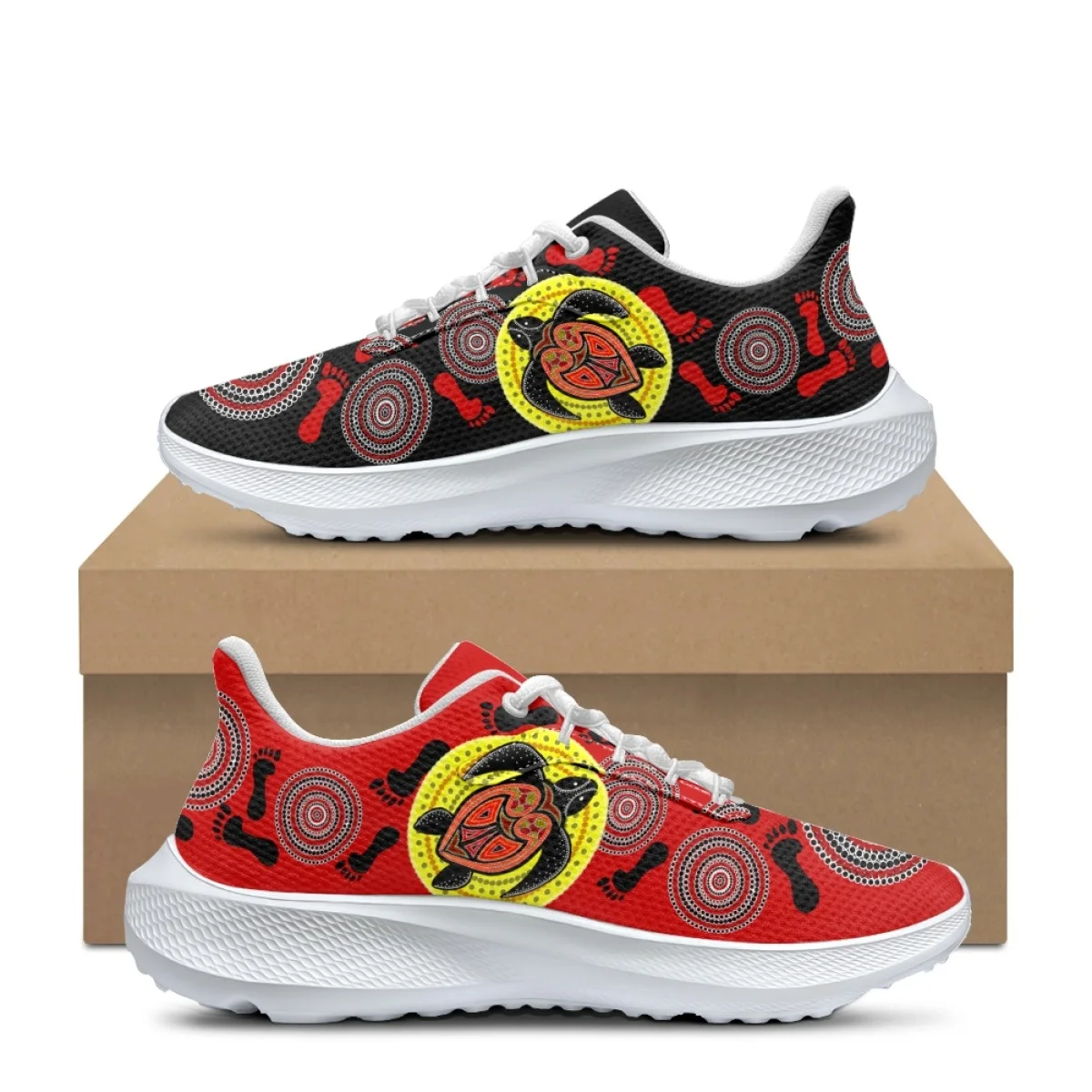 Australia Aboriginal Sea Turtle Brand Design Breathable Sneakers Men Shoes Spring Light Flats Female Male Lace-up Walk Footwear