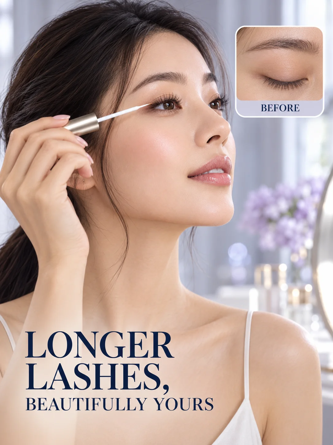 Eyelash Serum for a Dramatic Fan Shaped Look Without False Lashes